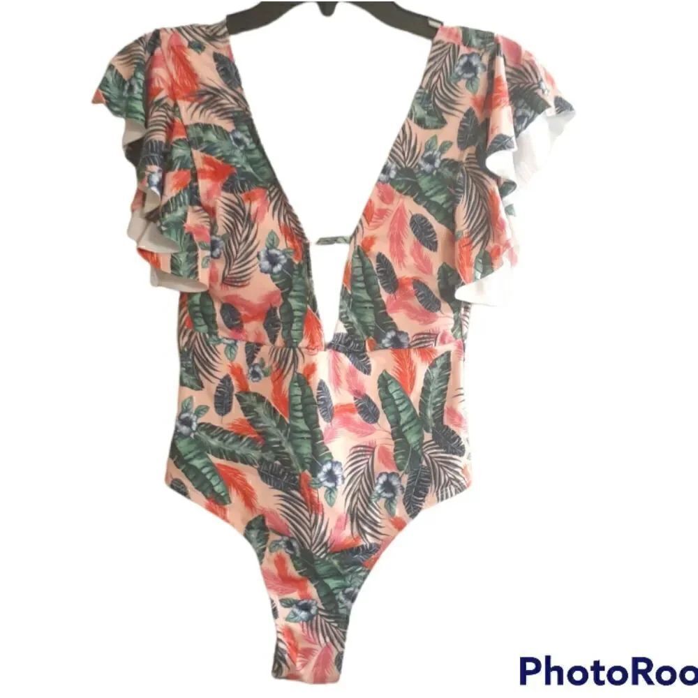 New Women's Floral One Piece Swimsuit New With Tags Size Small‎